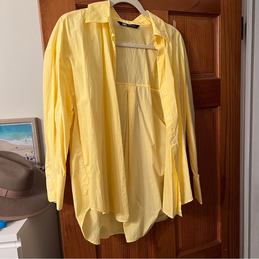 Zara Yellow Button Down